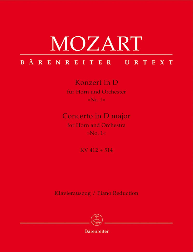 Mozart: Concerto No 1 in D K514, 412 for Horn & Piano