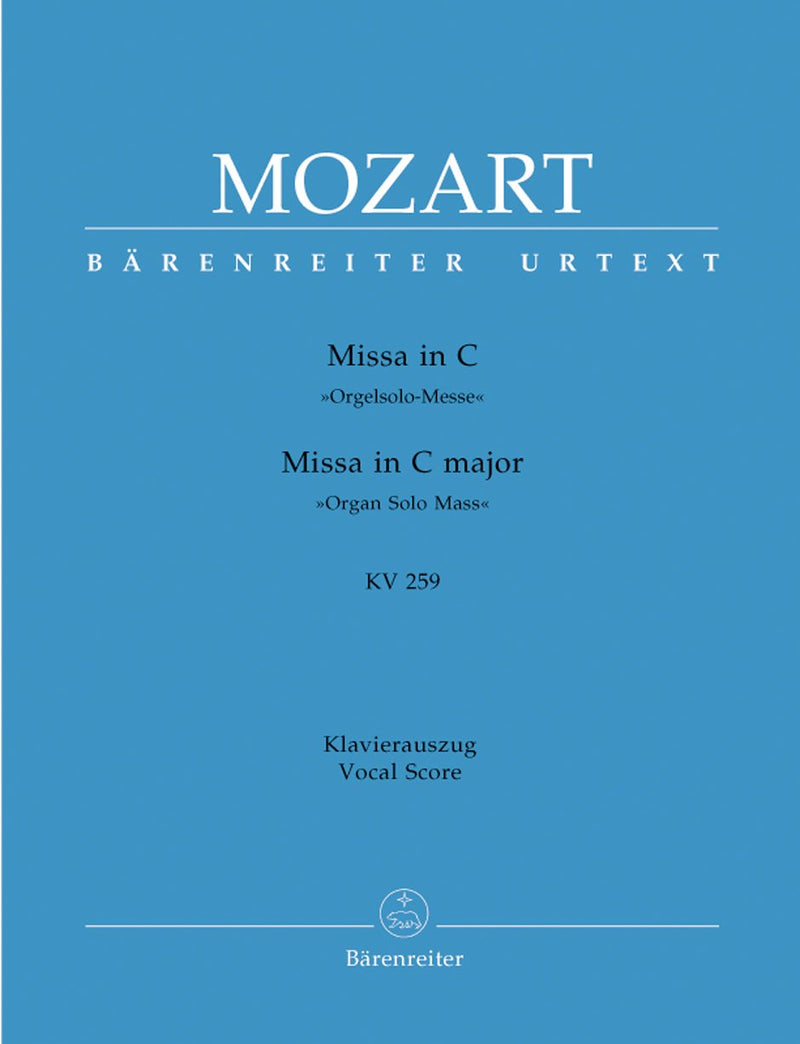 Mozart: Mass C K259 Org Solo - Vocal Score