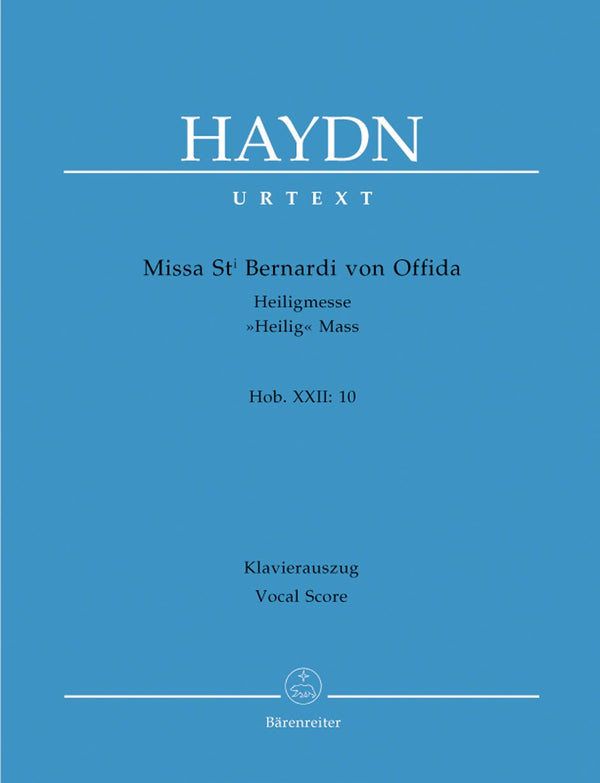 Haydn: Heilig Mass St Bernardi - Vocal Score