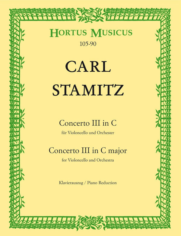 Stamitz: Cello Concerto No 3 in G Major for Cello & Piano
