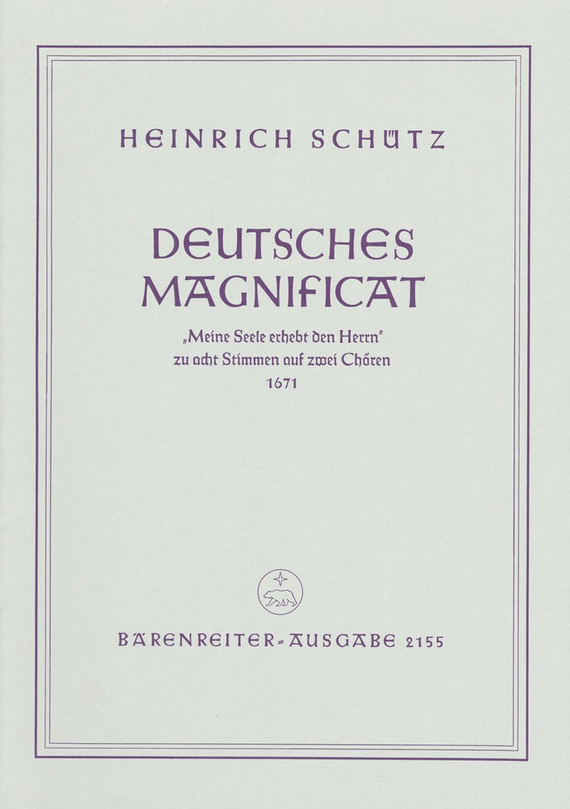 Schütz: German Magnificat Swv 494 - Vocal Score