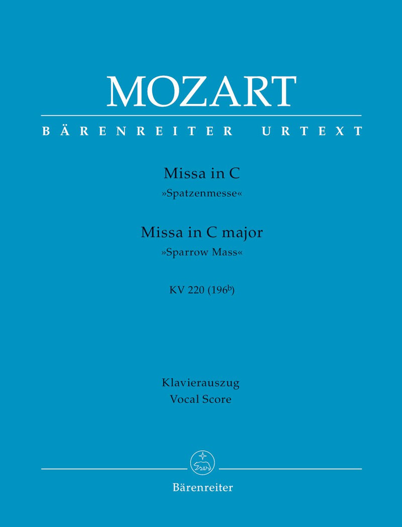 Mozart: Mass C K220 Sparrow - Vocal Score
