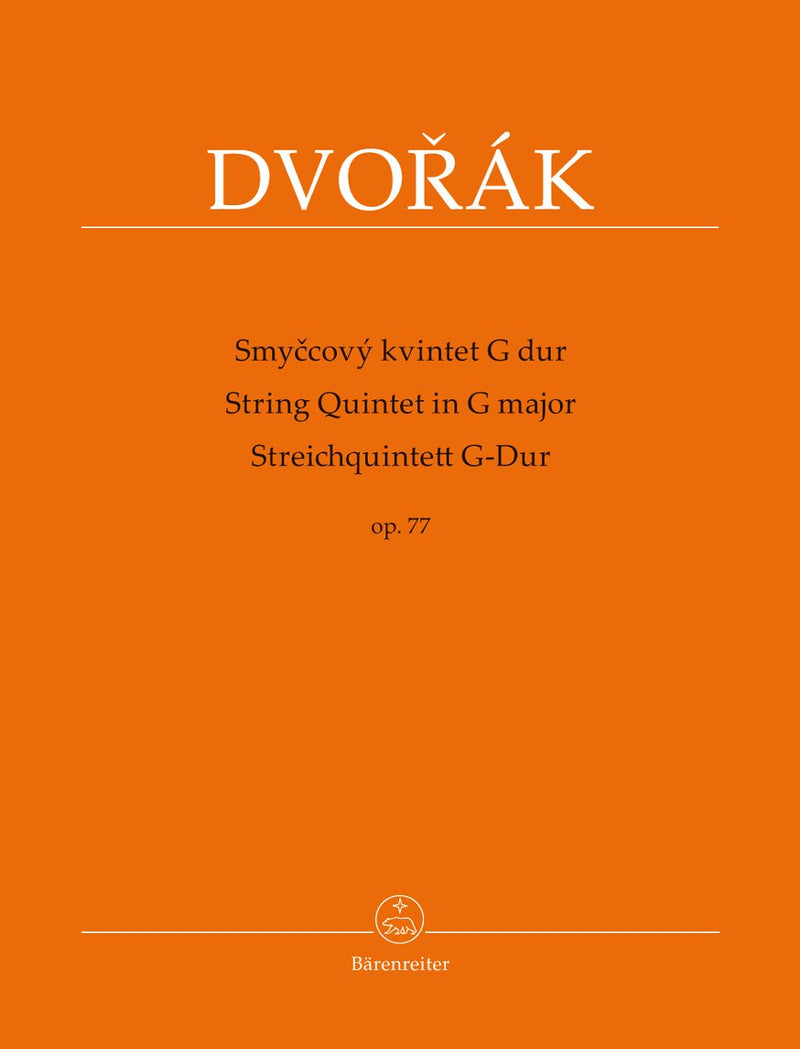 Dvořák: String Quintet in G Major Op 77 (Set of Parts)