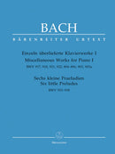 Bach: Miscellaneous Works for Piano - Part I: 6 Little Preludes BWV 933-938, 917, 918, 921, 922, 894-896, 903, 903a