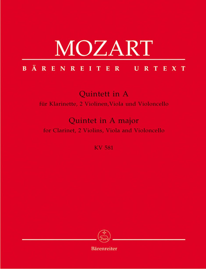 Mozart: Quintet for Clarinet, 2 Violins, Viola & Violoncello in A major K. 581 "Stadler Quintet"