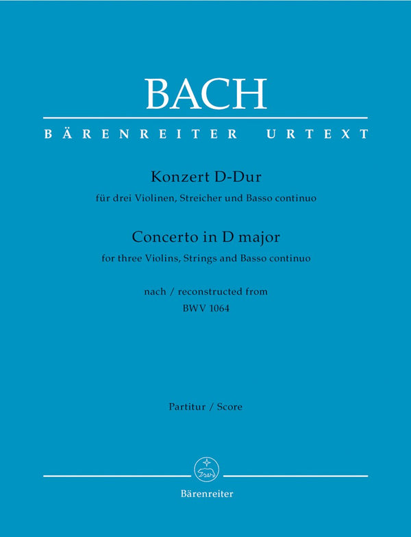 Bach: Concerto for 3 Violins BWV 1064 - Full Score