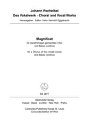 Pachelbel: Magnificat SATB - Vocal Score