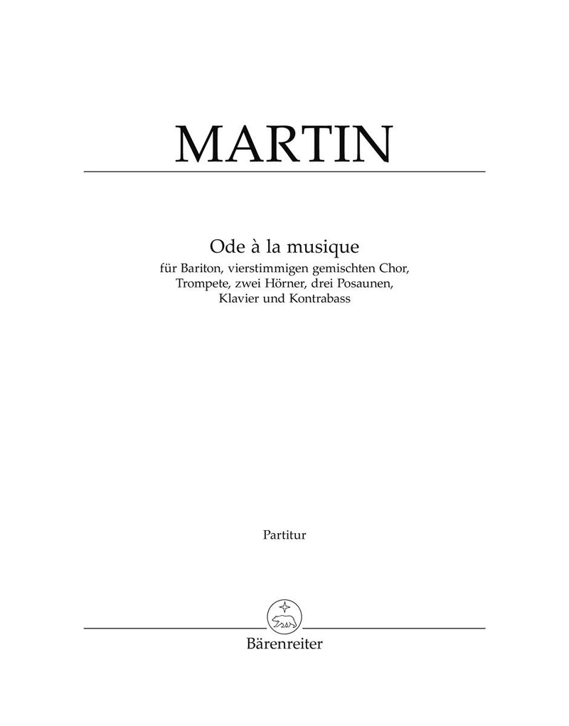 Martin : Ode a la Musique - Full Score