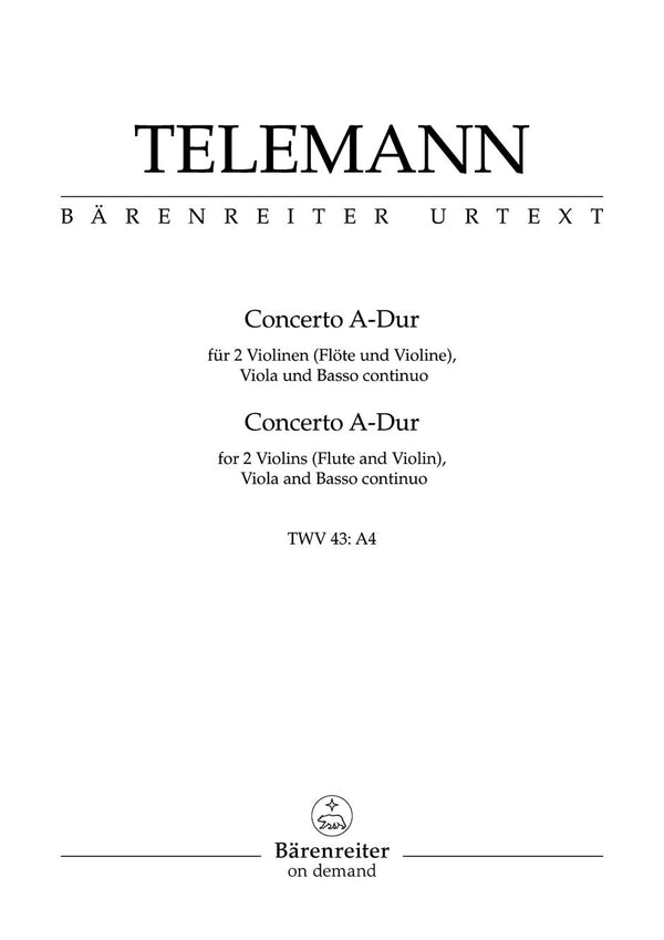 Telemann: Concerto in A Major for 2 Violins & Basso Continuo