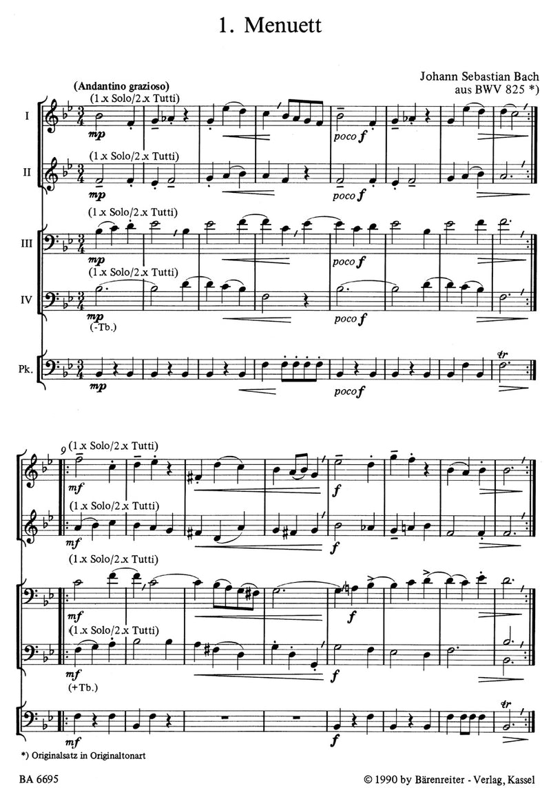 Bach: Suites, Marches & Lieder for Brass Ensemble (Playing Score)