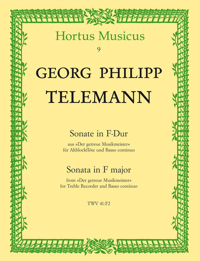 Telemann: Sonata in F Major (TWV41 F2) for Recorder