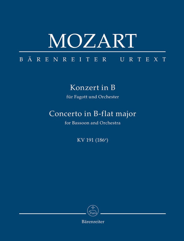 Mozart: Bassoon Concerto B Flat K191 Study Score