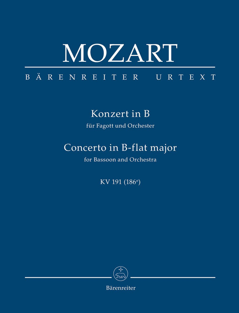 Mozart: Bassoon Concerto B Flat K191 Study Score