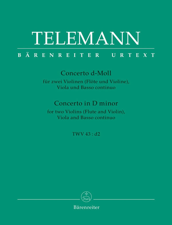 Telemann: Concerto in D for 2 Violins, Viola & Basso Continuo - Score & Parts