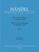 Handel: Ode from Birthday Queen Anne - Vocal Score
