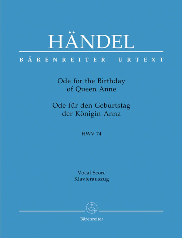 Handel: Ode from Birthday Queen Anne - Vocal Score