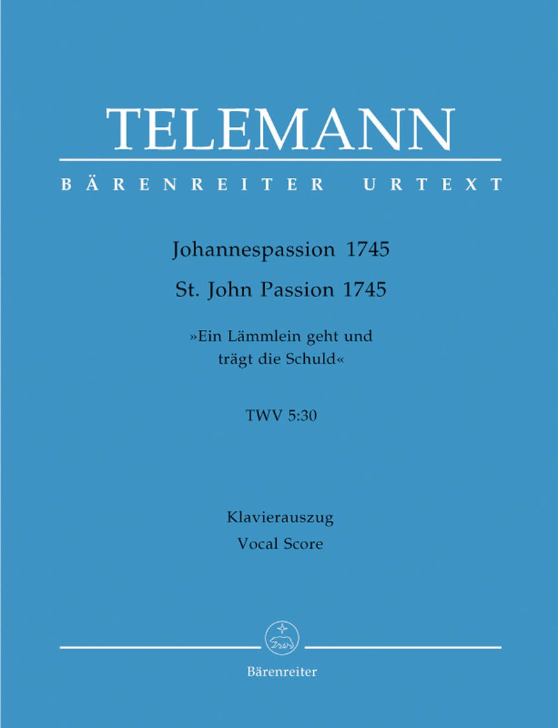 Telemann: St John Passion - Vocal Score