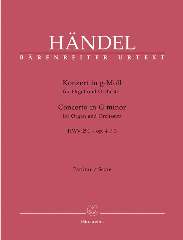 Handel: Organ Concerto Op 4 No 3 in G - Full Score