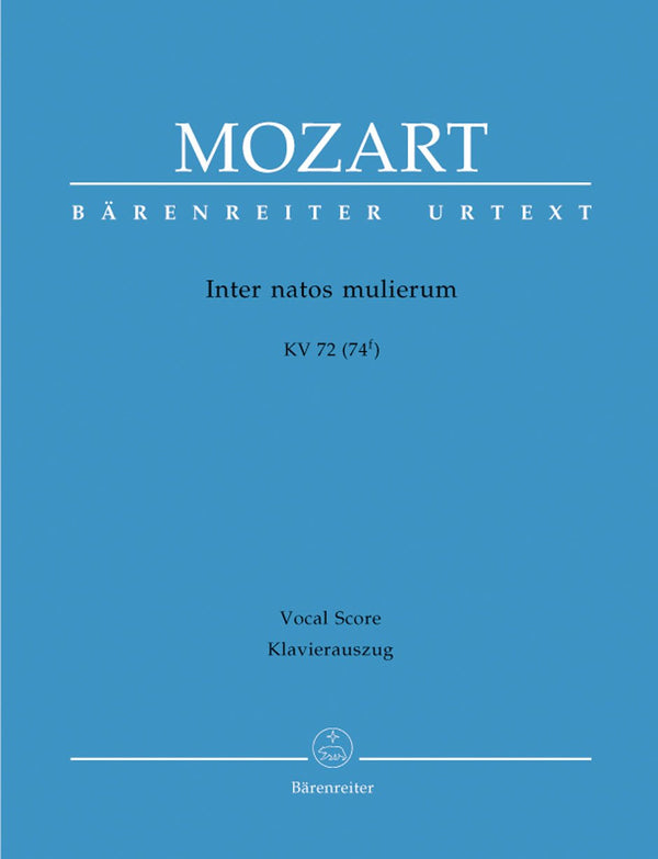Mozart: Inter Natos Mulierum K72 - Vocal Score