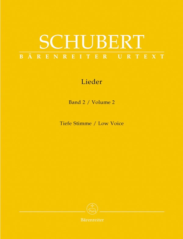 Schubert: Lieder Volume 2 for Low Voice
