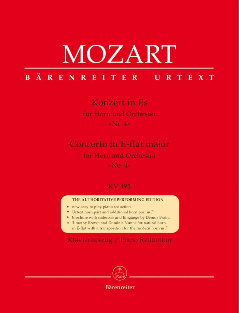 Mozart: Concerto No 4 in E Flat K495 for Horn & Piano