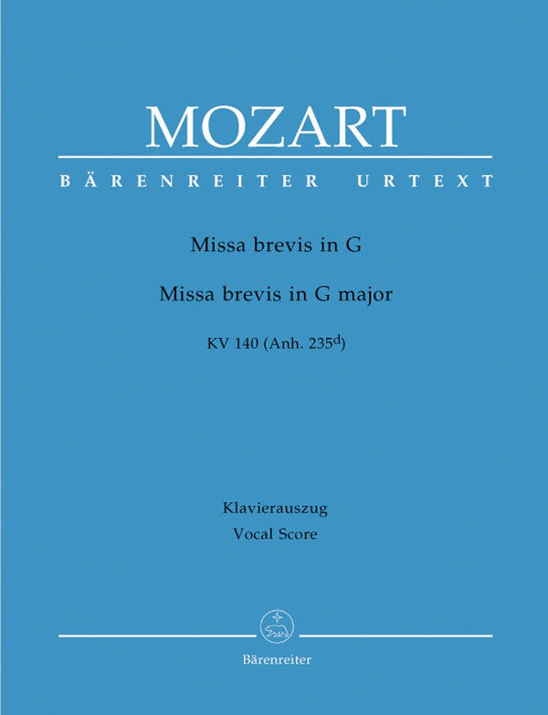 Mozart: Missa Brevis G K140 - Vocal Score