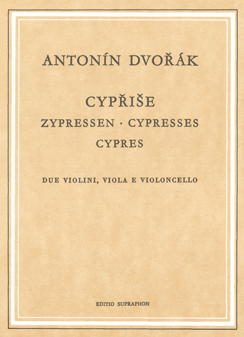 Dvořák: Cypressses String Quartet - Study Score