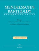 Mendelssohn: Lieder for High or Medium Voice & Piano