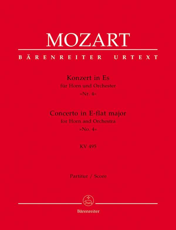 Mozart: Concerto No 4 E Flat K495 Horn, Orch Full Score