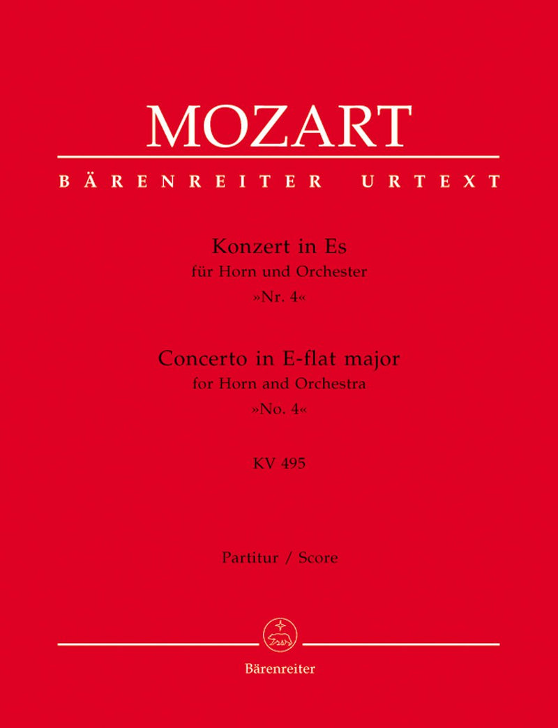 Mozart: Concerto No 4 E Flat K495 Horn, Orch Full Score
