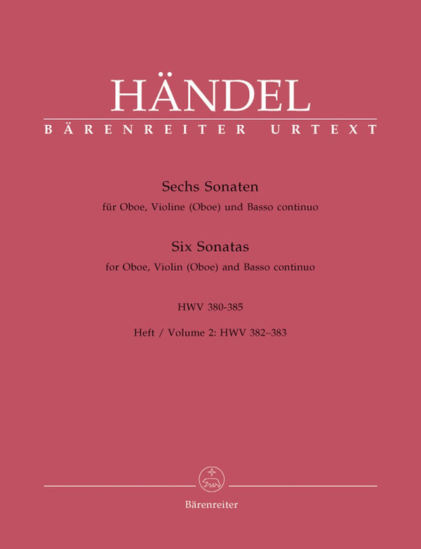 Handel: Six Sonatas for Oboe, Violin & Basso Continuo - Book 2