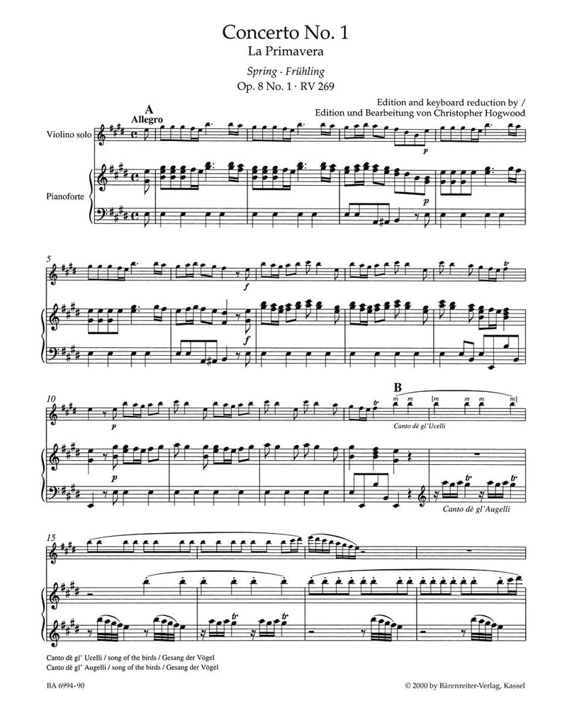 Vivaldi: The Four Seasons, Op. 8 - for Violin & Piano