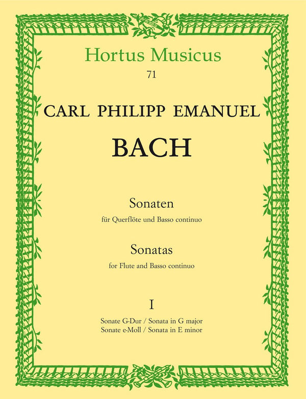 C.P.E Bach: Sonatas in G & E for Flute & Basso Continuo