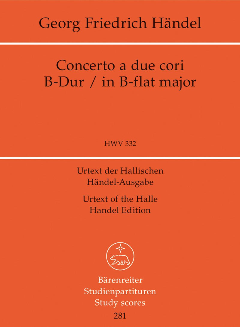 Handel: Concerto 2 Horns Bb HWV332 - Study Score
