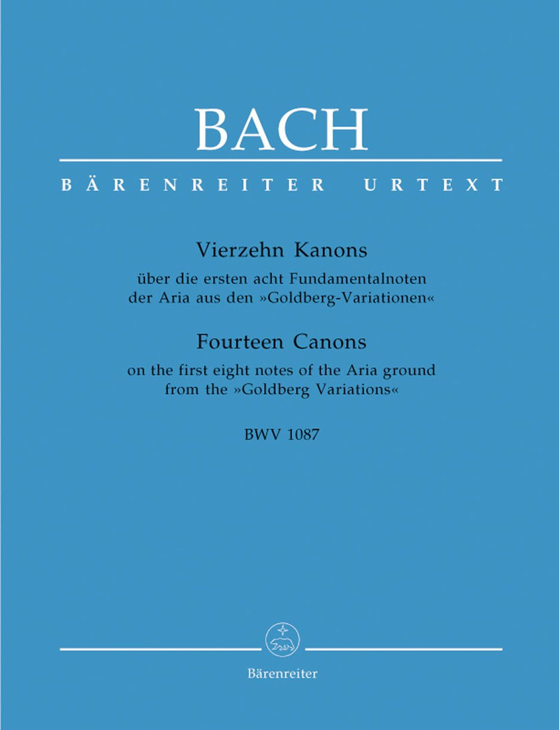 Bach: Fourteen Canons on the First 8  Notes of the Aria Ground from the Goldberg Variations (BWV1087) for 2 Keyboards & 2 Violins