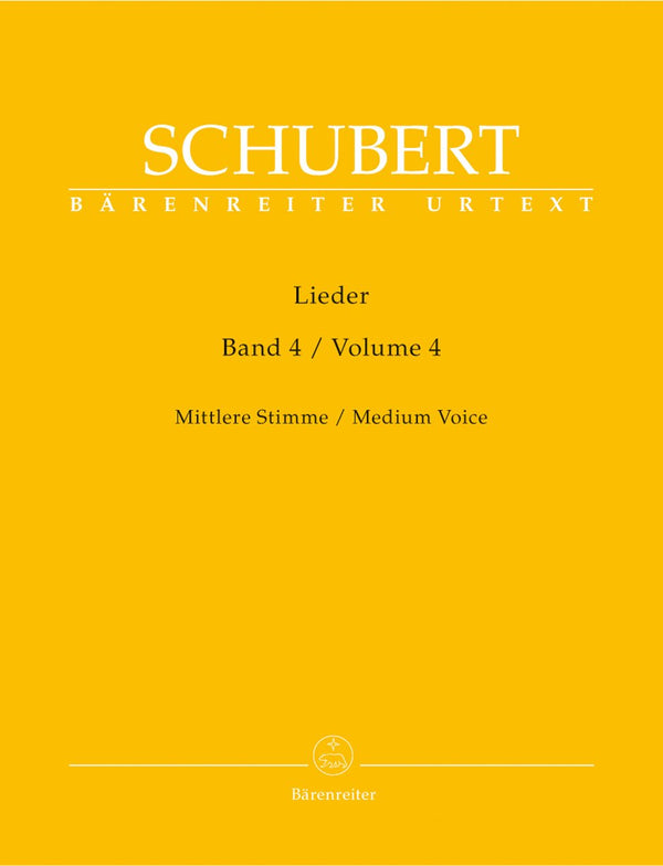 Schubert: Lieder Volume 4 for Medium Voice