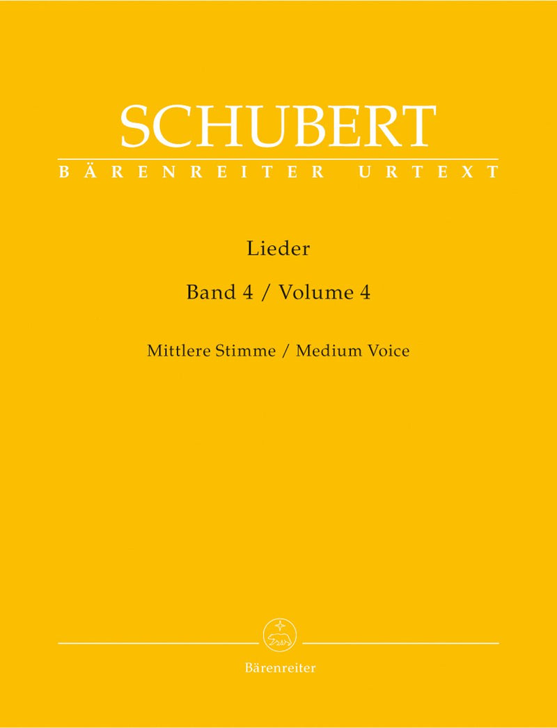 Schubert: Lieder Volume 4 for Medium Voice