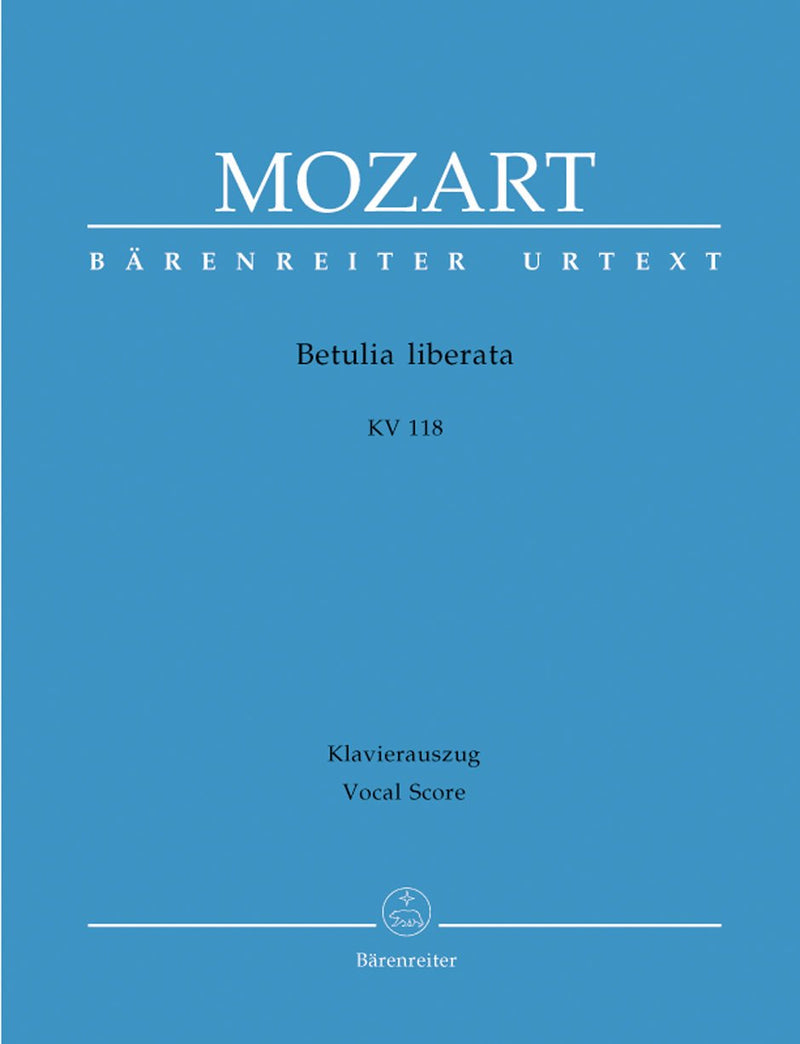 Mozart: Betulia Liberata K118 - Vocal Score