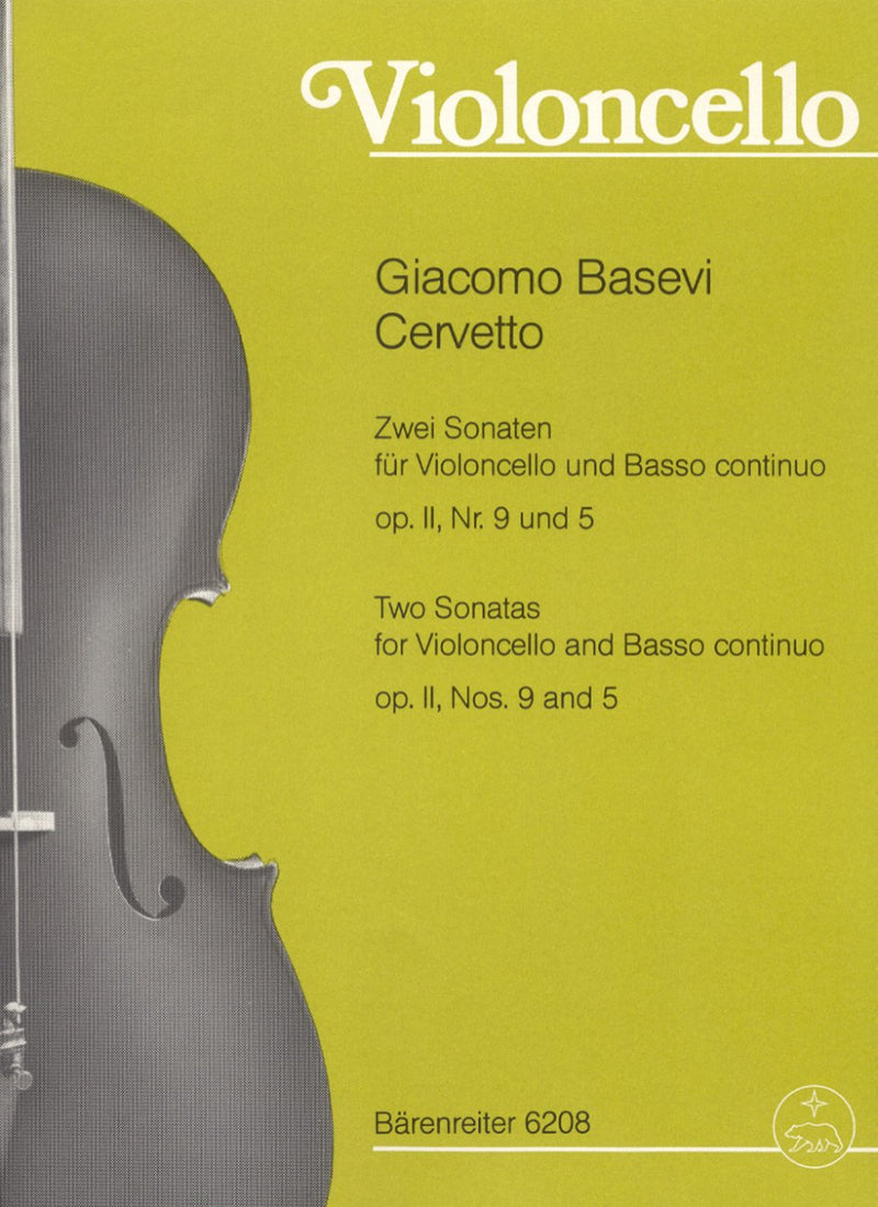 Cervetto: Two Sonatas for Cello & Basso Continuo