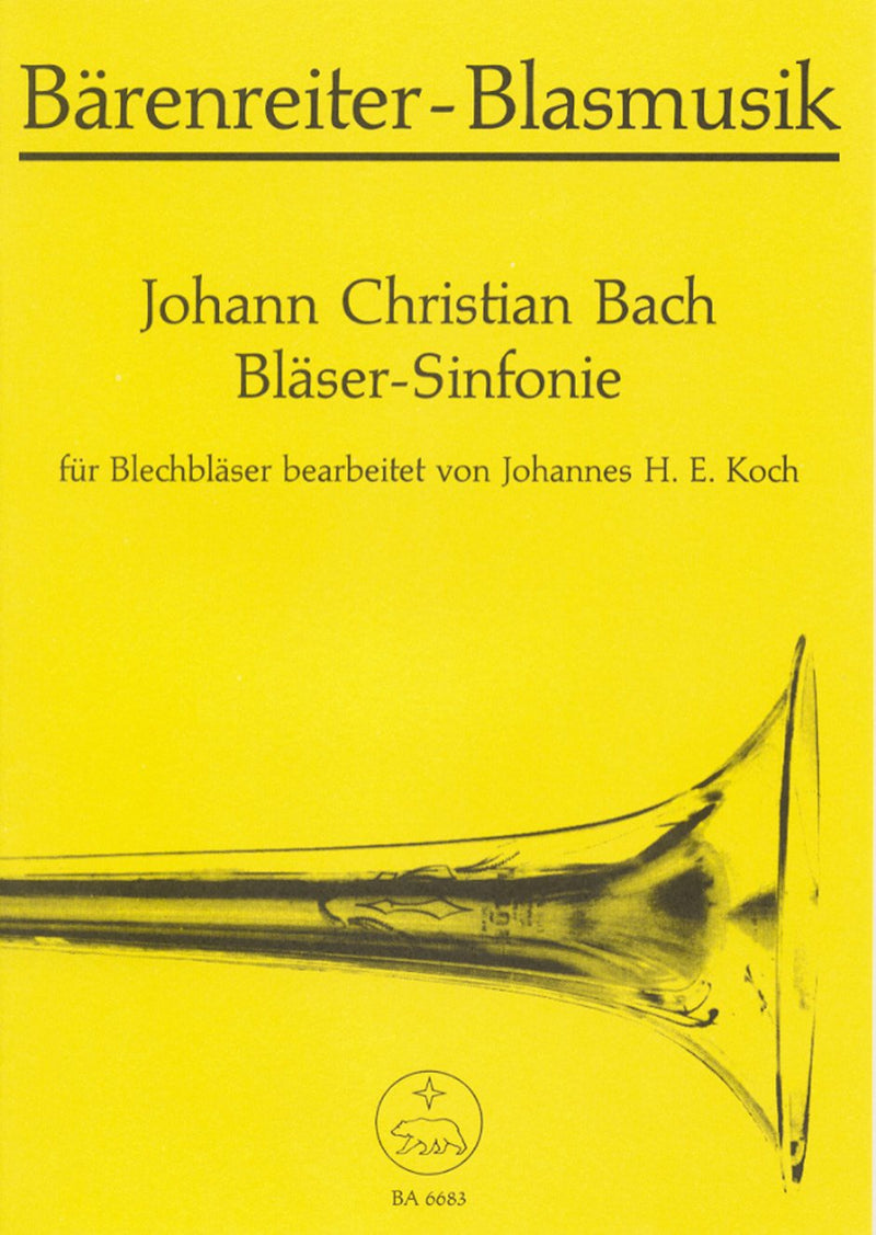 J.C Bach: Sinfonie for Brass Ensemble (Playing Score)