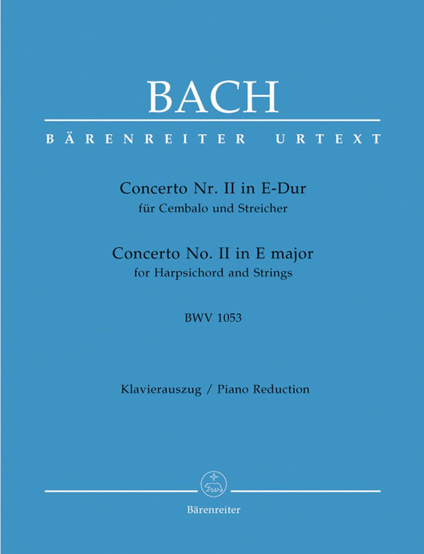 Bach: Concerto No 2 E for Harpsichord & Strings (Piano Reduction)