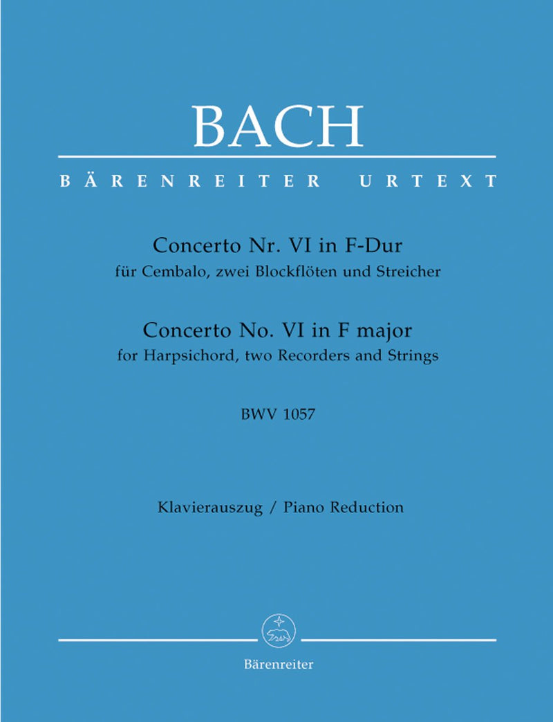 Bach: Concerto No 6 in F (BWV1057) 2 Piano Reduction