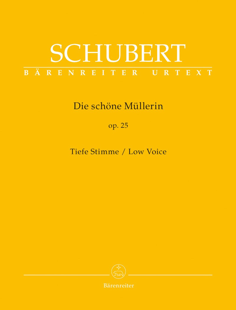 Schubert: Die Scorehone Mullerin Op 25 D 795 for Low Voice