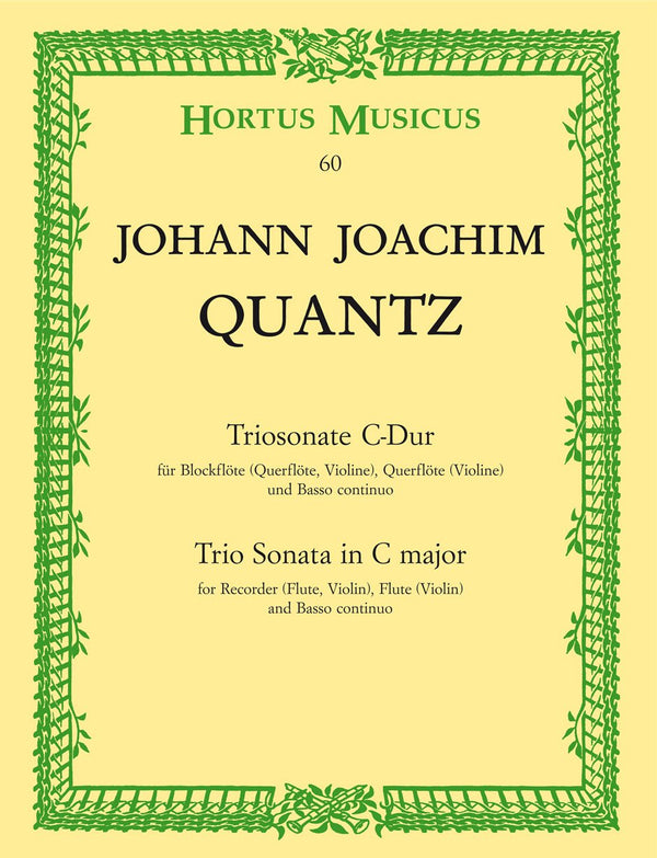 Quantz: Trio Sonata in C for Descant Recorder, Flute & Basso Continuo