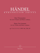 Handel: Trio Sons Op 5 No 2, 3, 6 2 for Violin & Basso Continuo