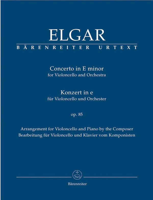 Elgar : Cello Concerto in E Minor Op 85 for Cello & Piano