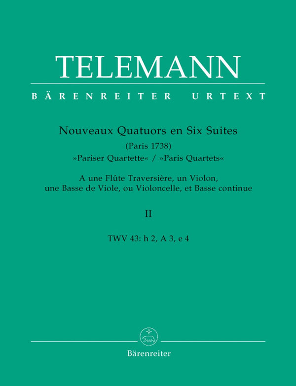 Telemann: Twelve Paris Quartets - Book 2: No 4-6 Score & Parts