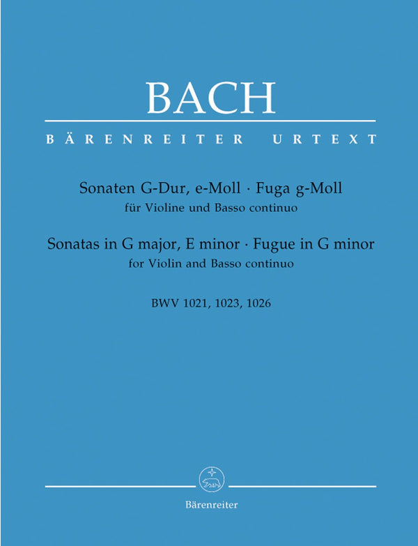 Bach: Two Sonatas & Fugue BWV1021, 1023, 1026 for Violin & Basso Continuo
