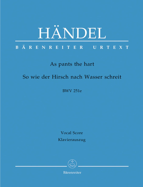 Handel: As Pants the Hart Piano Reduction - Vocal Score
