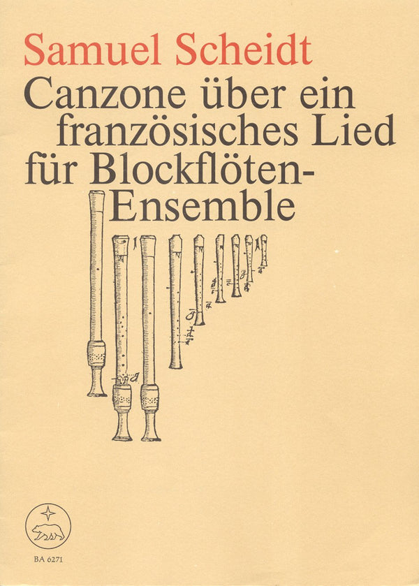Scheidt : Canzona on a French Song for Recorder Ensemble - Score & Parts